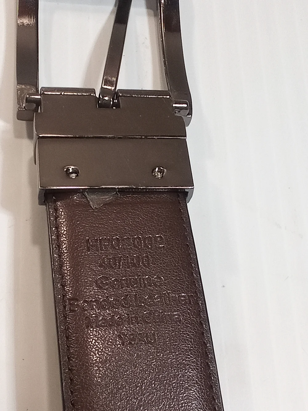 Perry Ellis Men's Brown Solid Dress Belt w/ Buckle 1 1/4